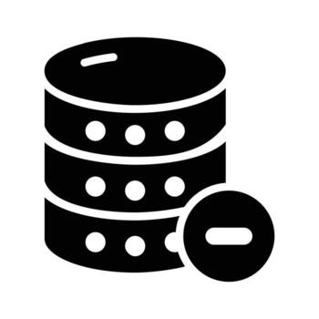 Listo a utilizar glifo icono de eliminar base de datos función vector