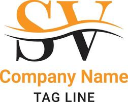 SV Letter Logo Design Simple and Modern S and V Monogram vector