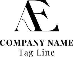 AE Letter Logo Design Modern Minimal Monogram Branding vector