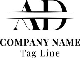 AD Letter Logo Design Creative A and D Monogram Branding Icon vector