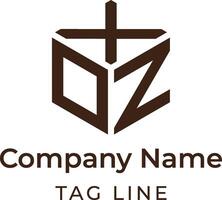 XOZ Letter Logo Design Stylish Three-Letter Monogram Branding vector