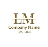 LM Letter Logo Design Minimal L and M Monogram Branding Symbol vector