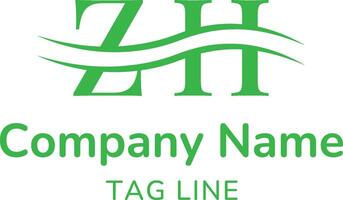 ZH Letter Logo Design Bold Z and H Monogram Branding Concept vector