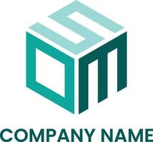 SOM Letter Logo Design Modern Three-Letter Monogram Branding vector