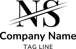 NS Letter Logo Design Bold N and S Monogram Branding vector