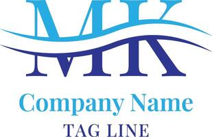 MK Letter Logo Design Clean and Stylish M and K Monogram vector