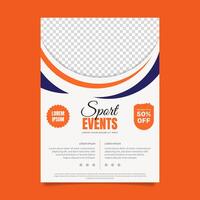a flyer template for sport events vector