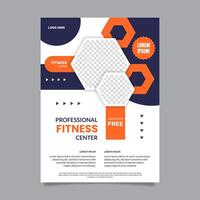 Flat poster template for gym and exercise vector
