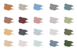 Natural tones color palette. 20 complimentary colors. Trendy color collection. vector