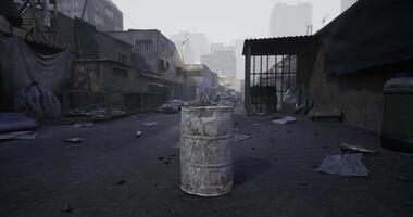 CGI old metal drum in the center video