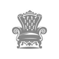 An ornate chair with a floral pattern on it vector