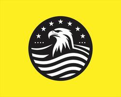 Patriotic american eagle emblem with stars and stripes vector