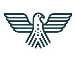 Patriotic eagle crest icon for american symbolism vector