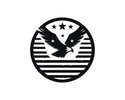 Patriotic eagle emblem american pride icon vector