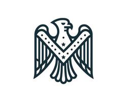 Stylized american eagle icon with stars and stripes vector