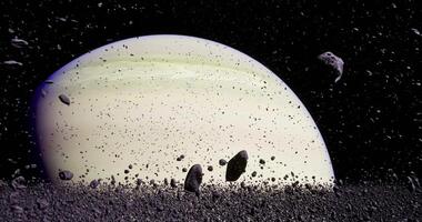 Realistic CGI Planet Saturn Close-Up video