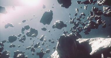 CGI of asteroid in space video