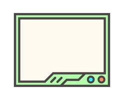 Futuristic element with retro color illustration. Vintage pop up frame decoration. vector