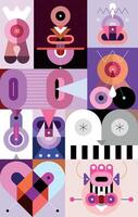 Colorful geometric abstract art collage vector