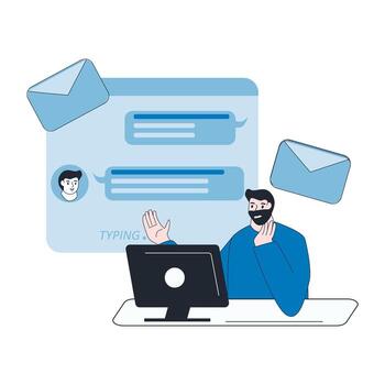 chat application on web page. vector