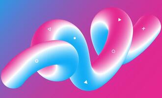 Fluid Background Geometric Abstract with Gradient Blue Pink and Element Design vector