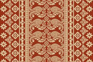 Floral pattern on red background vector