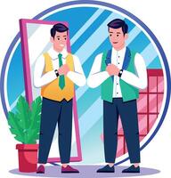 A flat style illustration showing best man vector
