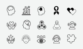 Mental Health and Wellness Icons vector