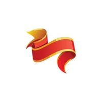 Classic Red Ribbon Decorative Element vector