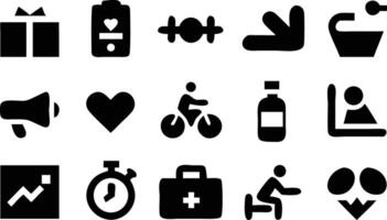 Health and Fitness Icons exercise medical vector