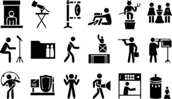 Figures performing various actions people icons vector
