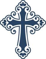 a cross with ornate design on it vector