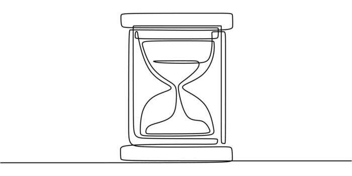 A simple time symbol, this continuous line drawing of an hourglass is great for a presentation graphic or a minimalist poster. vector