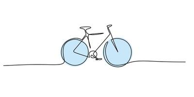 Bicycle in a continuous one line drawing. Minimal design representing cycling and an active lifestyle. vector