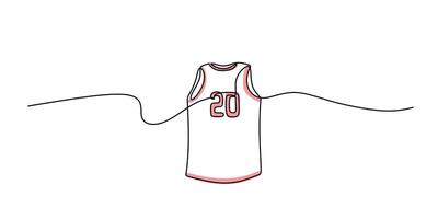 Athletic wear in a continuous one line drawing. Simple art of sports clothing for exercise and fitness. vector