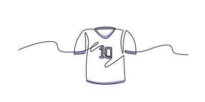 Sports apparel in a continuous one line drawing. Minimal design of athletic clothing for training and gym. vector