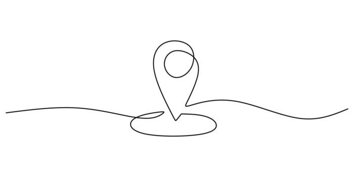 A simple direction icon, this continuous line drawing of a map is great for a logistics company or a tourist guide graphic. vector