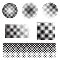 Collection of halftone graphic patterns vector