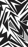 Abstract black and white sharp angles design vector
