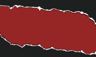 Torn red paper on black background vector