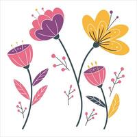Greeting card with pink tulips, a beautiful floral illustration perfect for spring and nature design vector