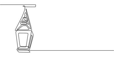 One line drawing of a lantern symbolizing hope and guidance, ideal for a non-profit organization's logo or a camping gear brand. vector