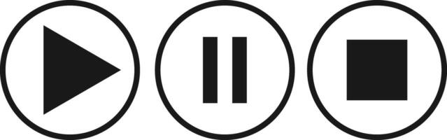 Play, Pause, and Stop Icons vector