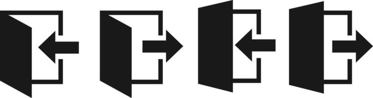 Entrance and Exit Door Icon Set vector