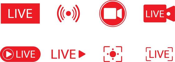 Live Broadcast Icon Set vector
