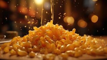 Creamy mac and cheese, a comforting and delicious dish. photo