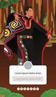 Person in traditional attire in forest vector