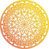 A circular mandala design in orange and yellow vector