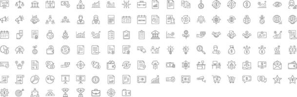 Modern Editable Thin Line Style Business And Finance Icons Set Related Profit, Cash, Banking, Pictograms, Infographics And More For Mobile Apps vector