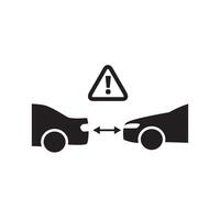 Safe distance between cars, pixel-perfect linear icon. Safe driving rules, customizable illustration. vector